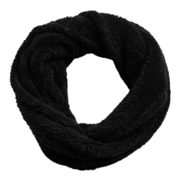 Soft Sherpa Infinity Scarf - Black Heather