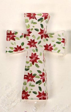Cutout Acrylic Cross, Red & Green Patterns - 2x.5x3"