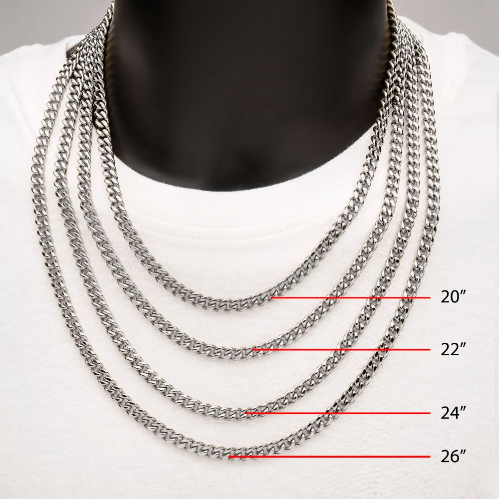 8mm Steel Miami Cuban Chain Necklace Sale