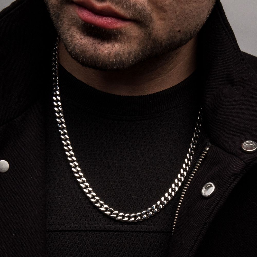 8mm Steel Miami Cuban Chain Necklace Sale