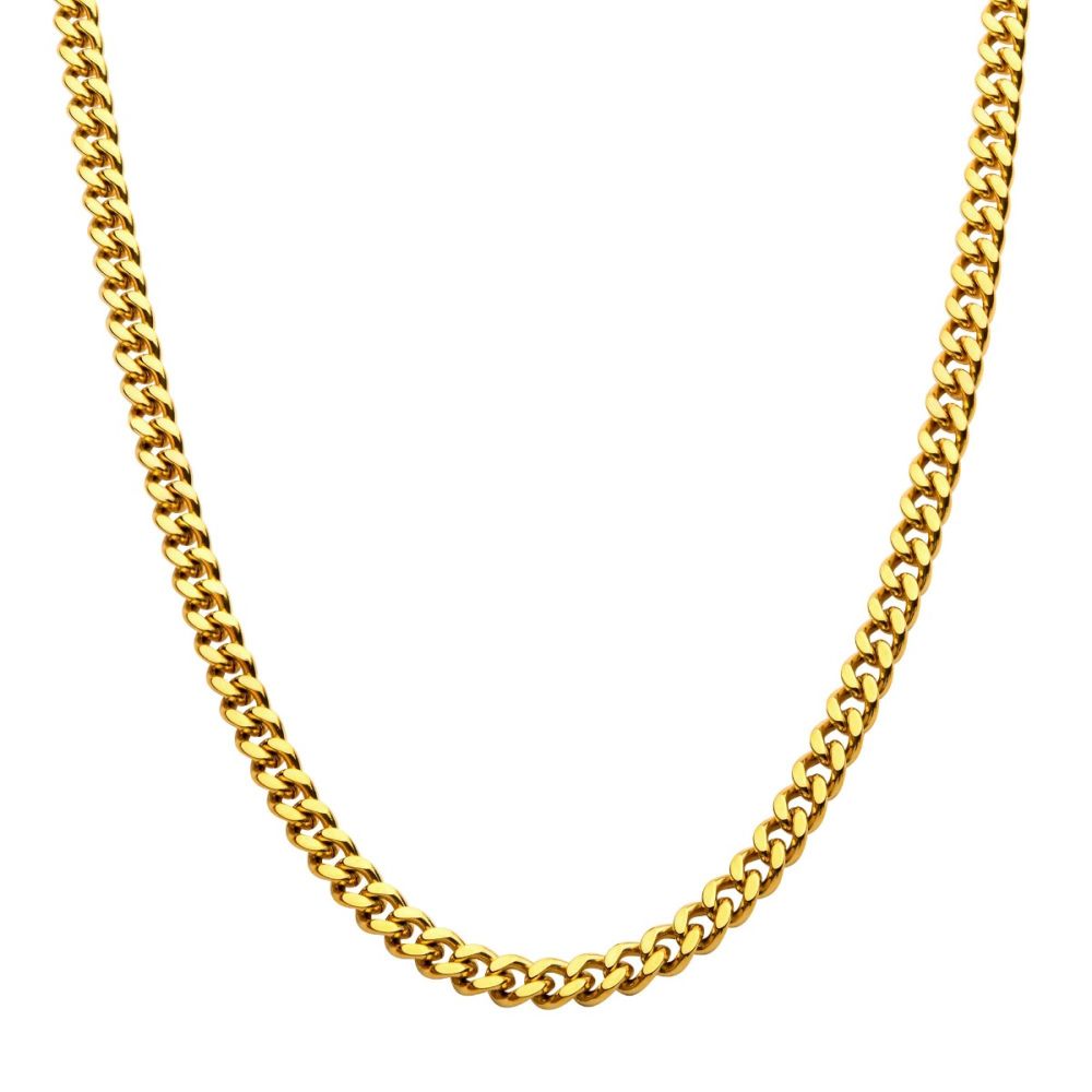 8mm 18Kt Gold IP Miami Cuban Chain Necklace Sale