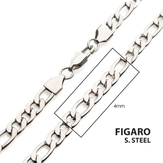 4mm Steel Figaro Chain Necklace Sale