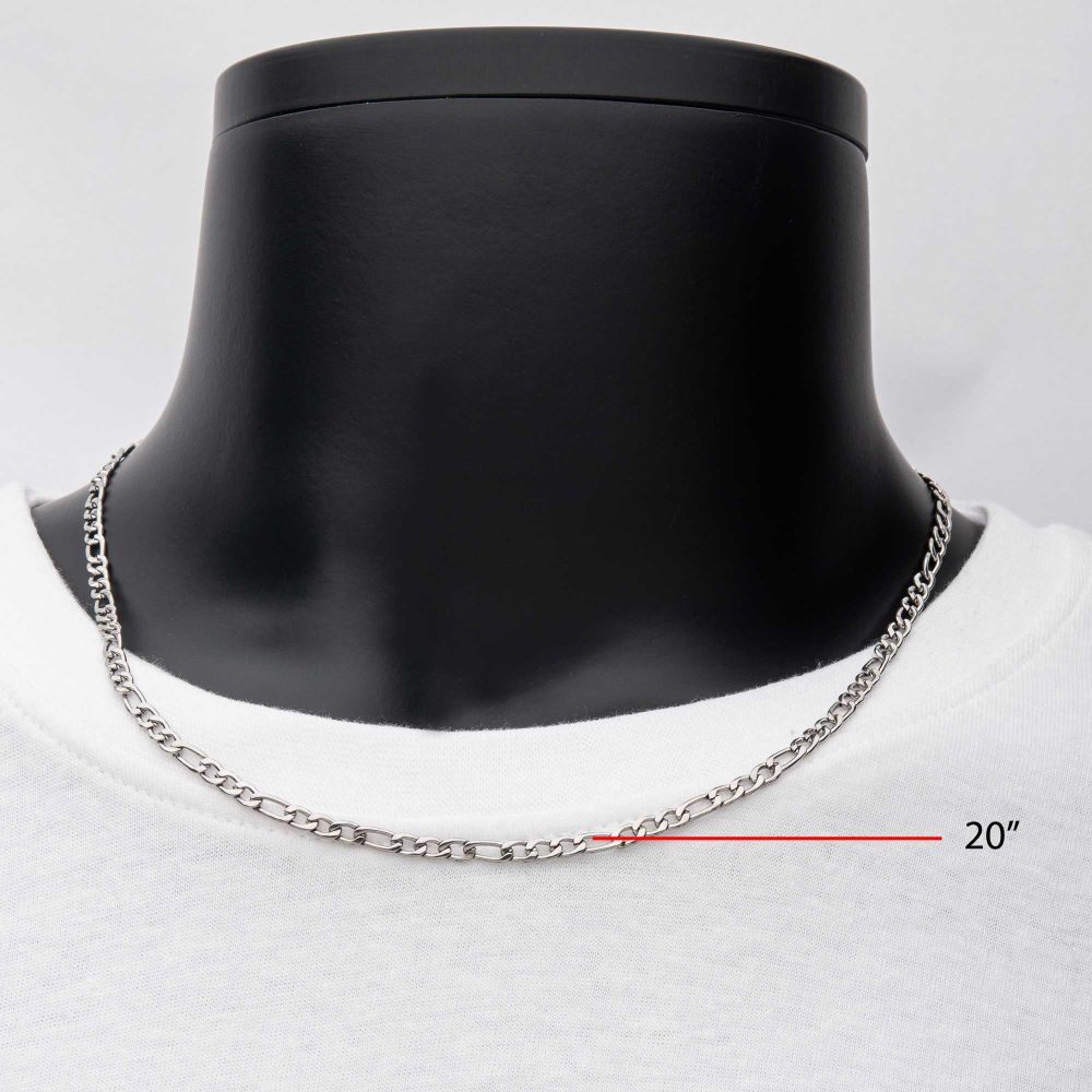 4mm Steel Figaro Chain Necklace Sale