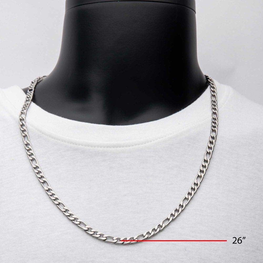 6mm Steel Figaro Chain Necklace Sale