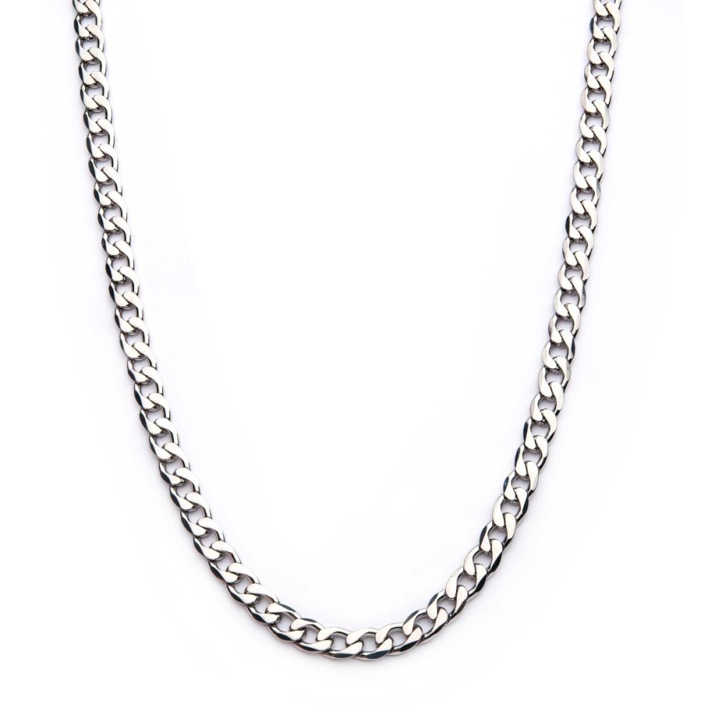 8mm Steel Bevel Curb Chain Necklace