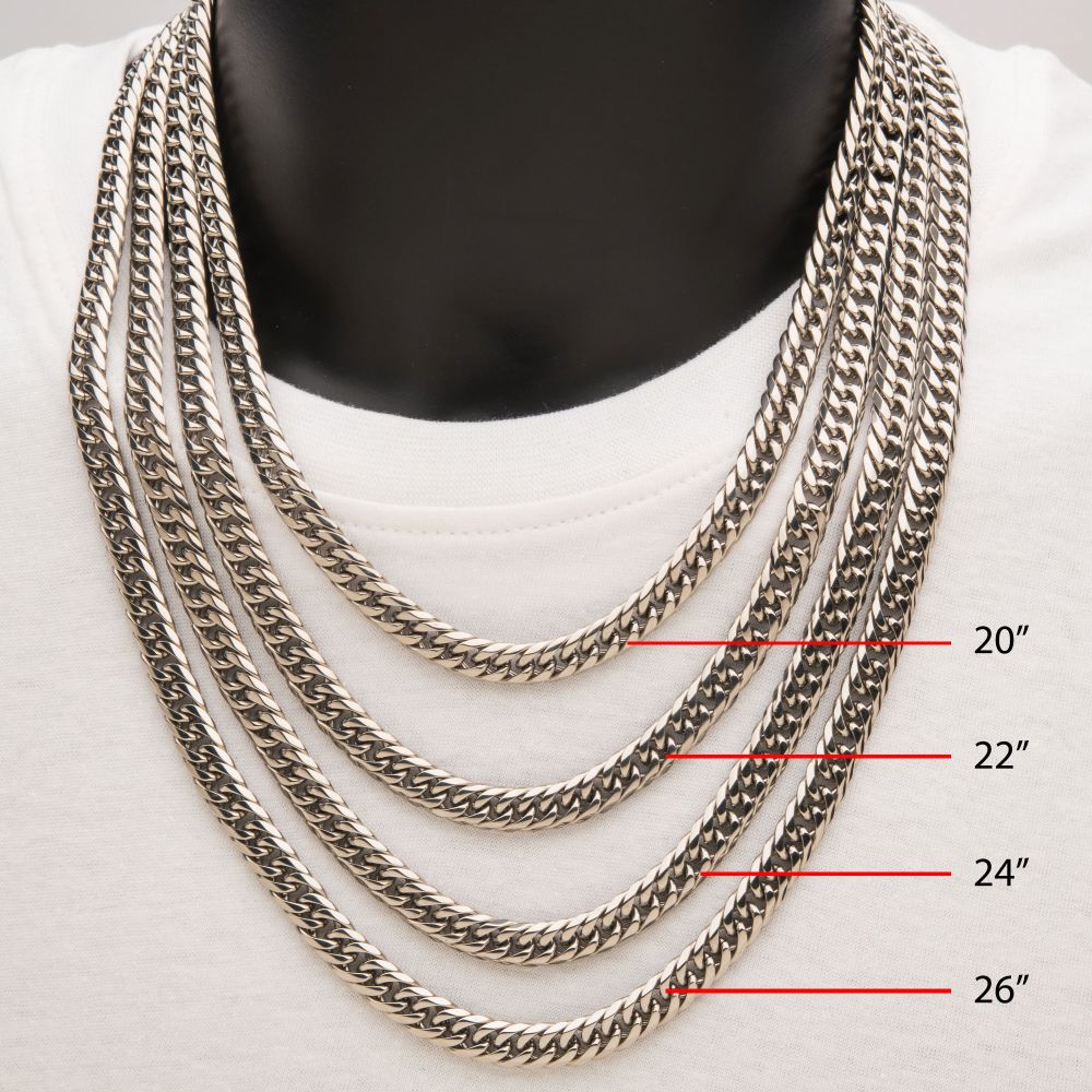 8mm Steel Dome Curb Chain Necklace