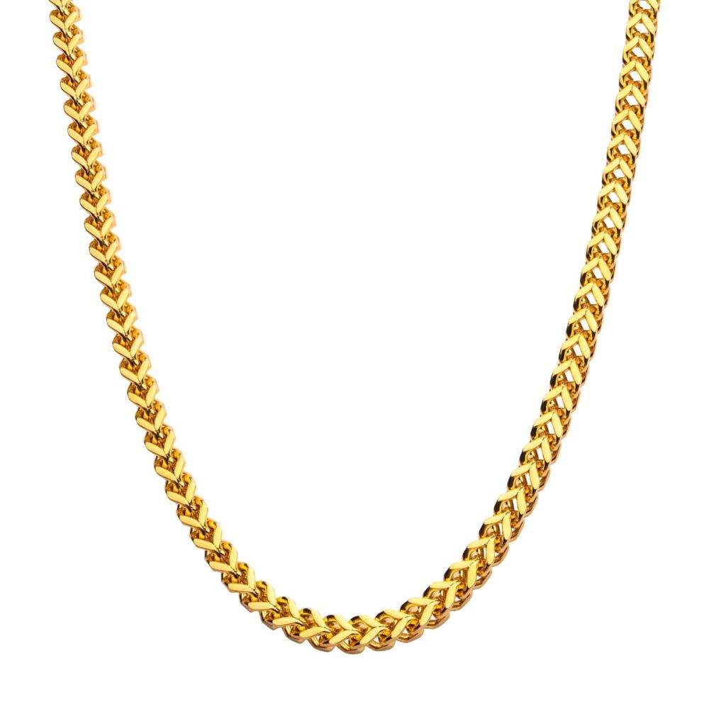 4mm 18Kt Gold IP Franco Chain Necklace