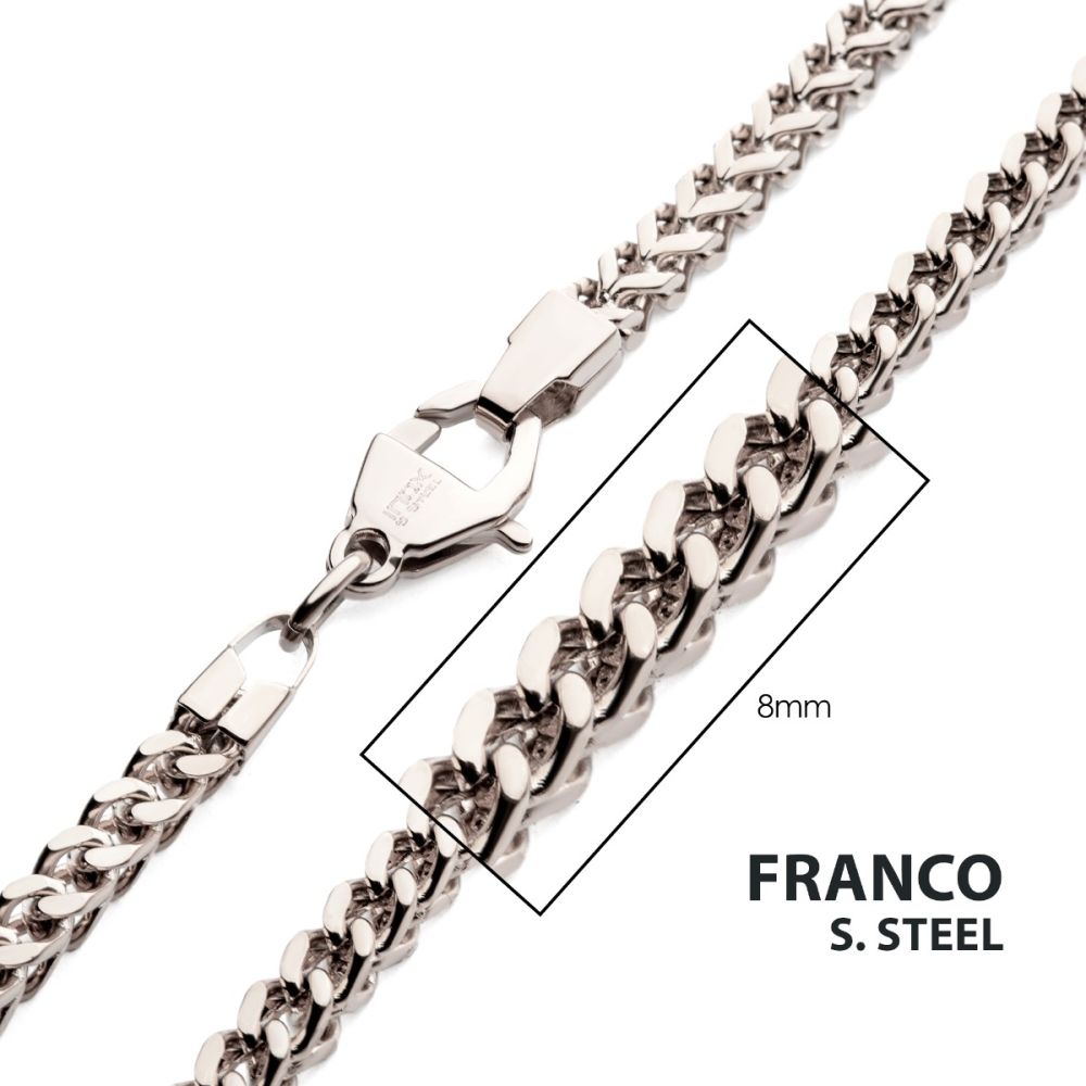 8mm Steel Franco Chain Necklace