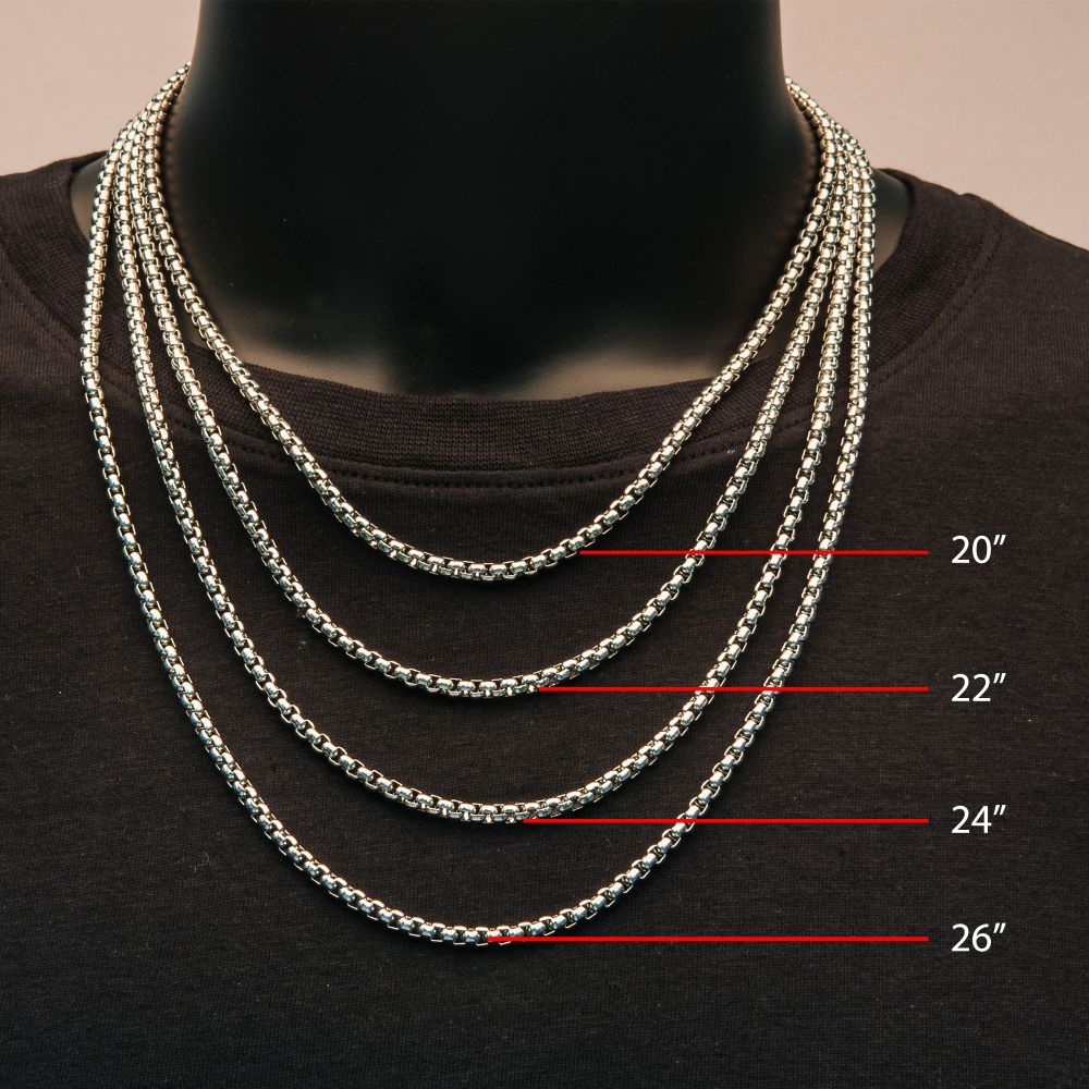 4mm Steel Bold Box Chain Necklace Sale