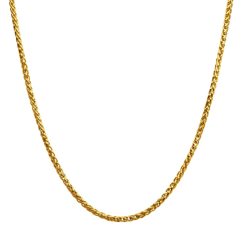 4mm 18Kt Gold IP Wheat Chain Necklace Sale