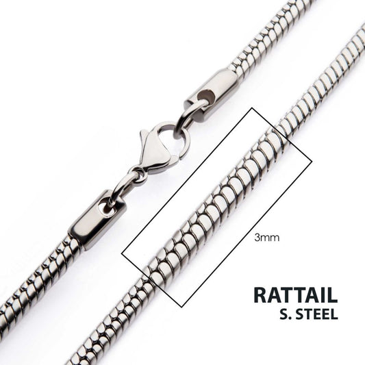 3mm Steel Rattail Chain Necklace Sale