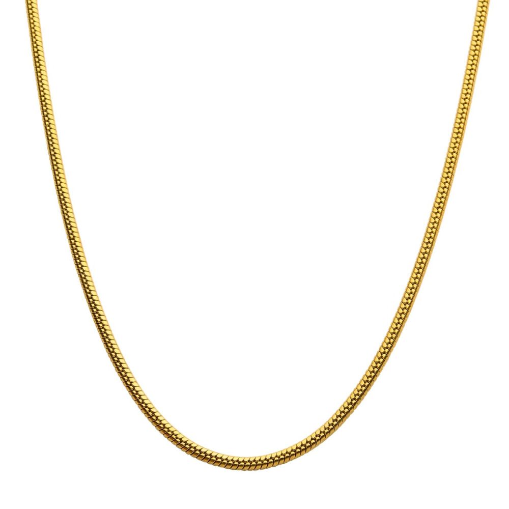 3mm 18Kt Gold IP Rattail Chain Necklace Sale