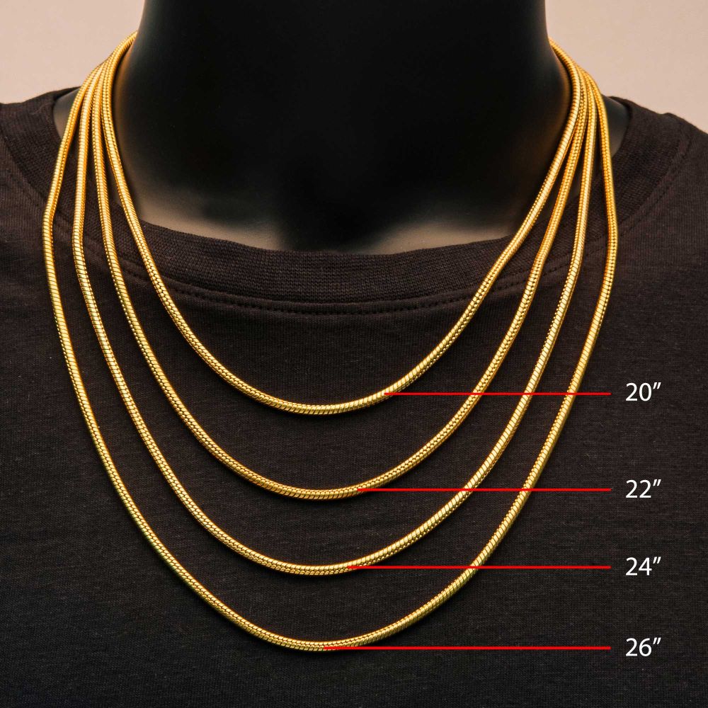 3mm 18Kt Gold IP Rattail Chain Necklace Sale