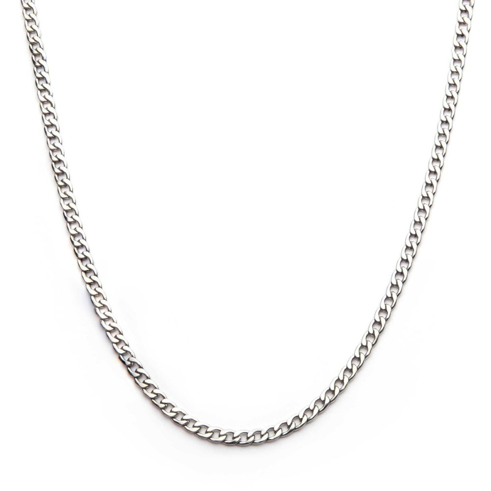 4mm Steel Classic Curb Chain Necklace Sale