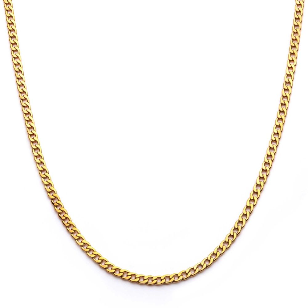 6mm 18Kt Gold IP Classic Curb Chain Necklace Sale