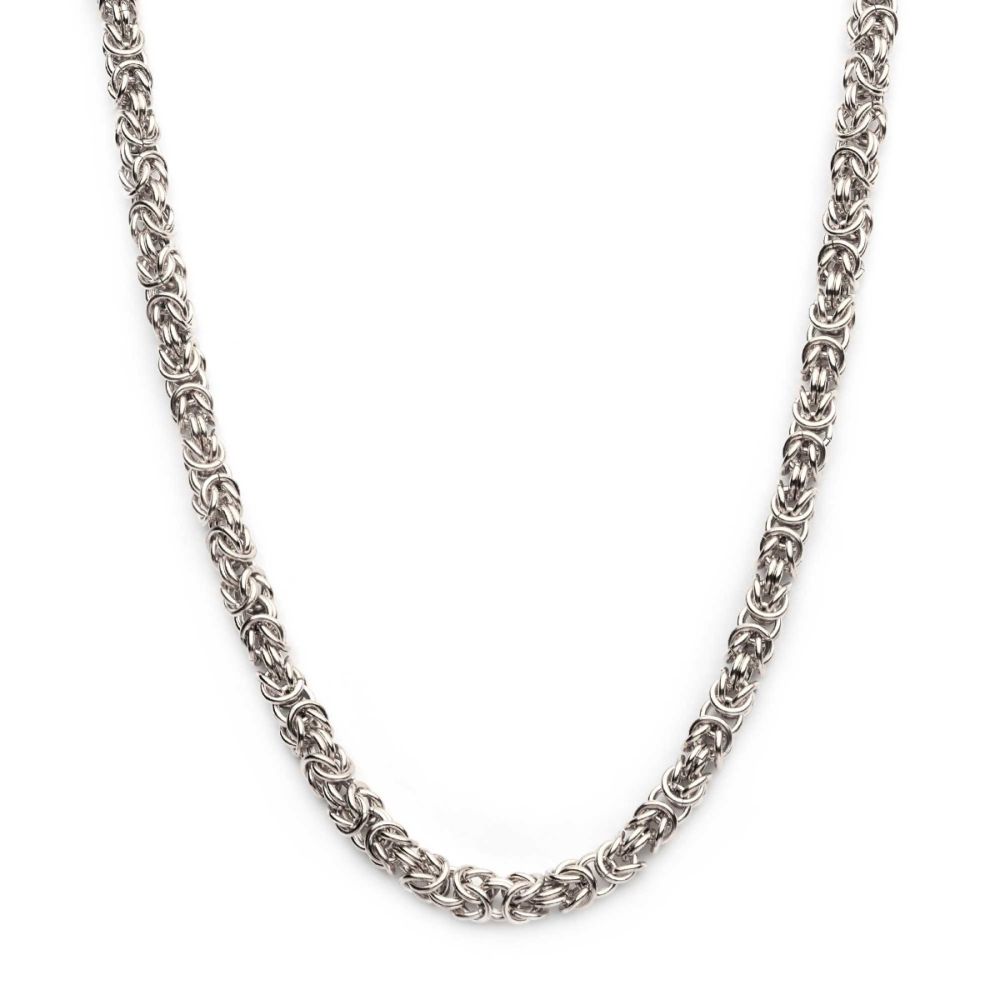 6mm Steel King Byzantine Chain Necklace Sale