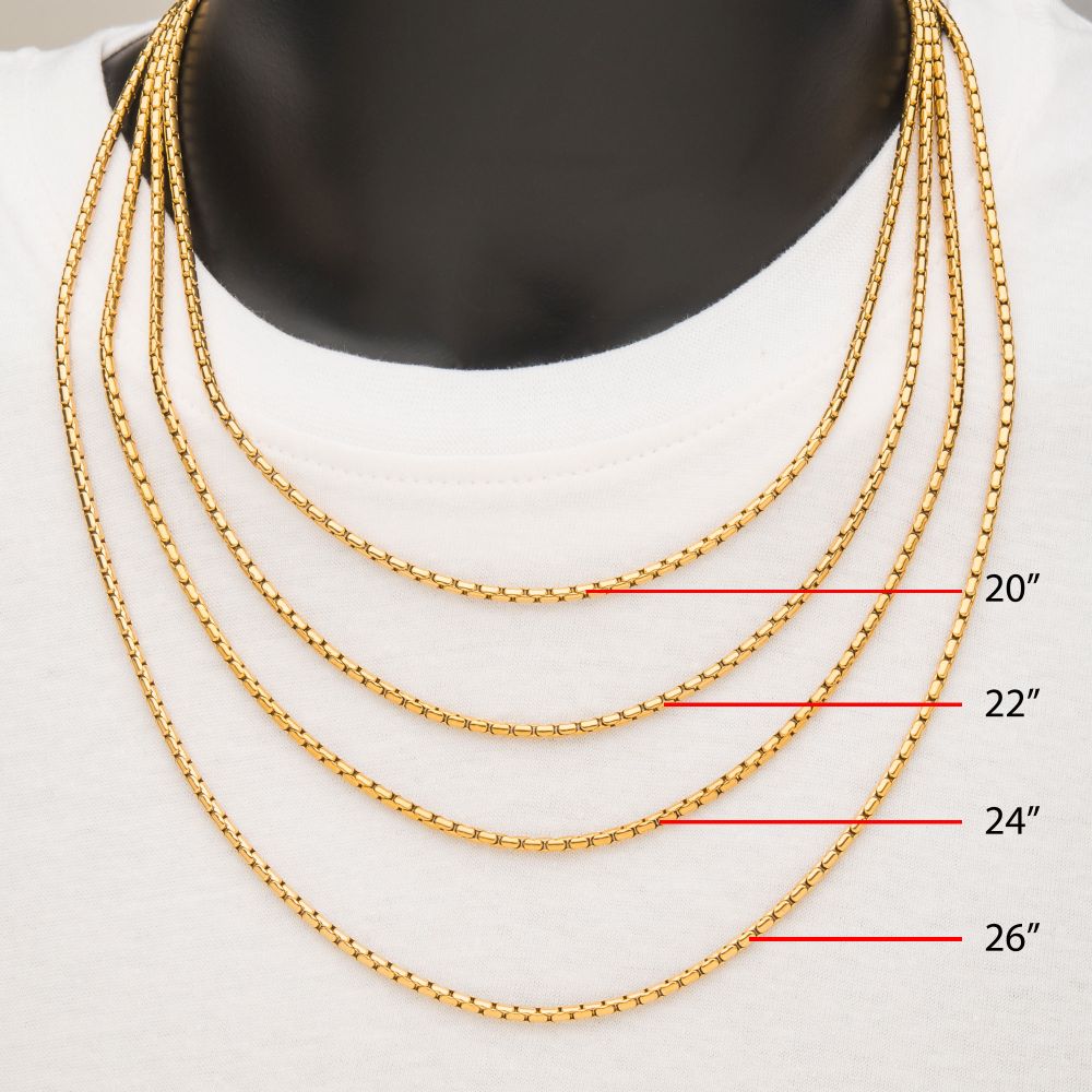 3mm 18Kt Gold IP Boston Link Chain Necklace