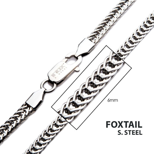 6mm Steel Foxtail Chain Necklace