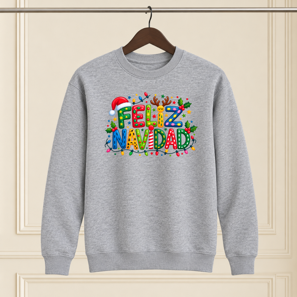 "Feliz Navidad" Grey Christmas Shirt