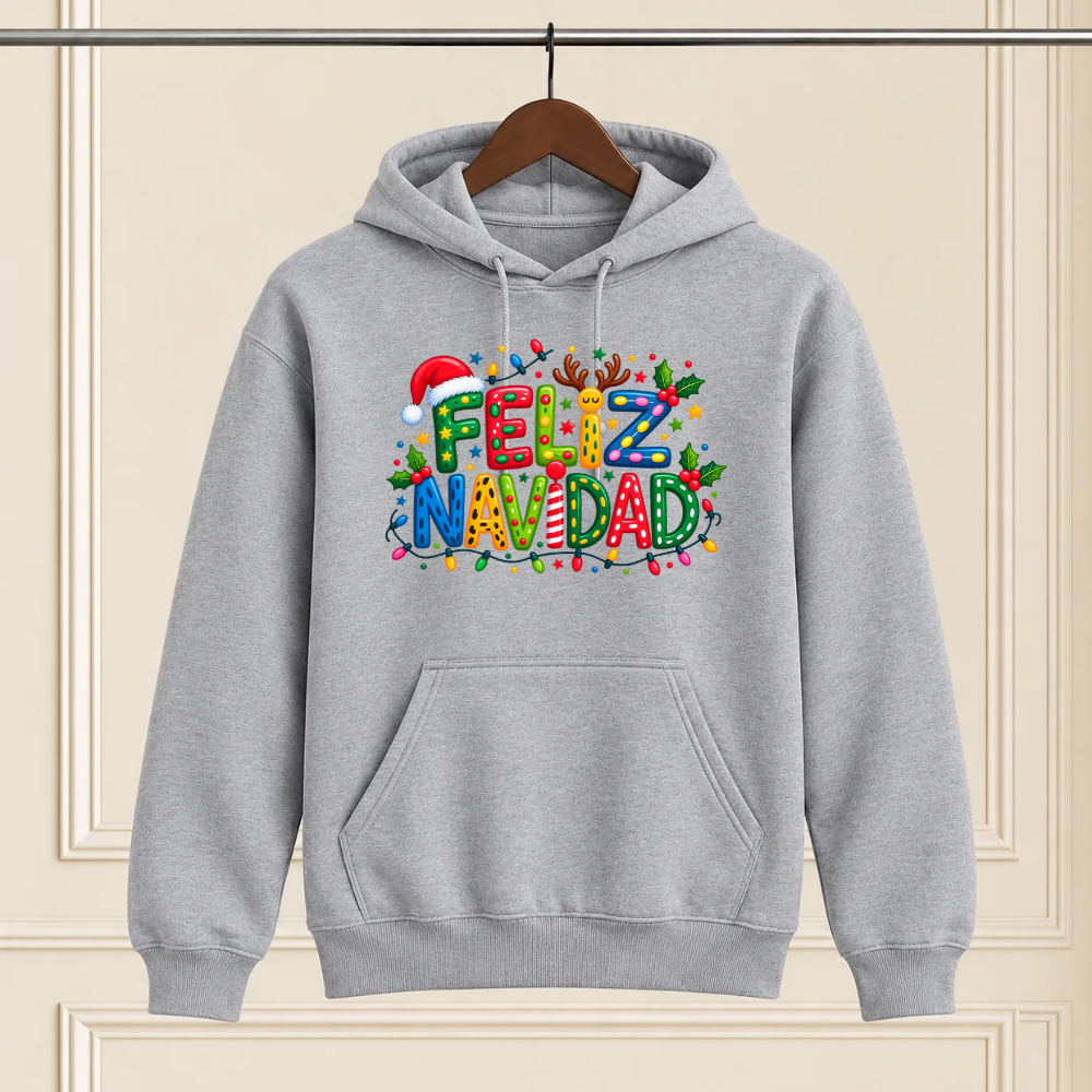 "Feliz Navidad" Grey Christmas Shirt