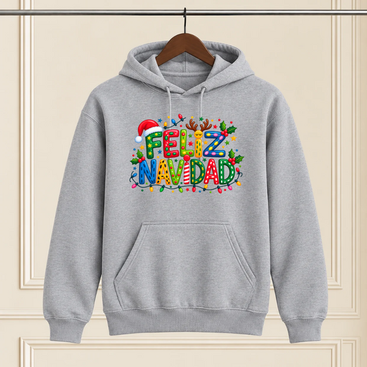 "Feliz Navidad" Grey Christmas Shirt