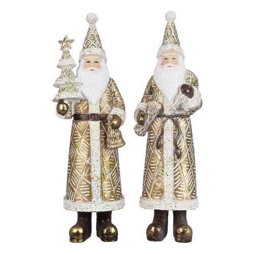 Medium Resin Santa Claus with Tree or Log Thanksgiving Sale