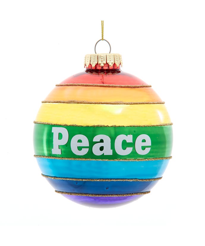 Pride Flag Peace Ornament