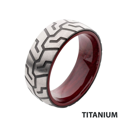 Titanium & Redwood Matte Finish Tiremark Comfort Fit Ring Sale