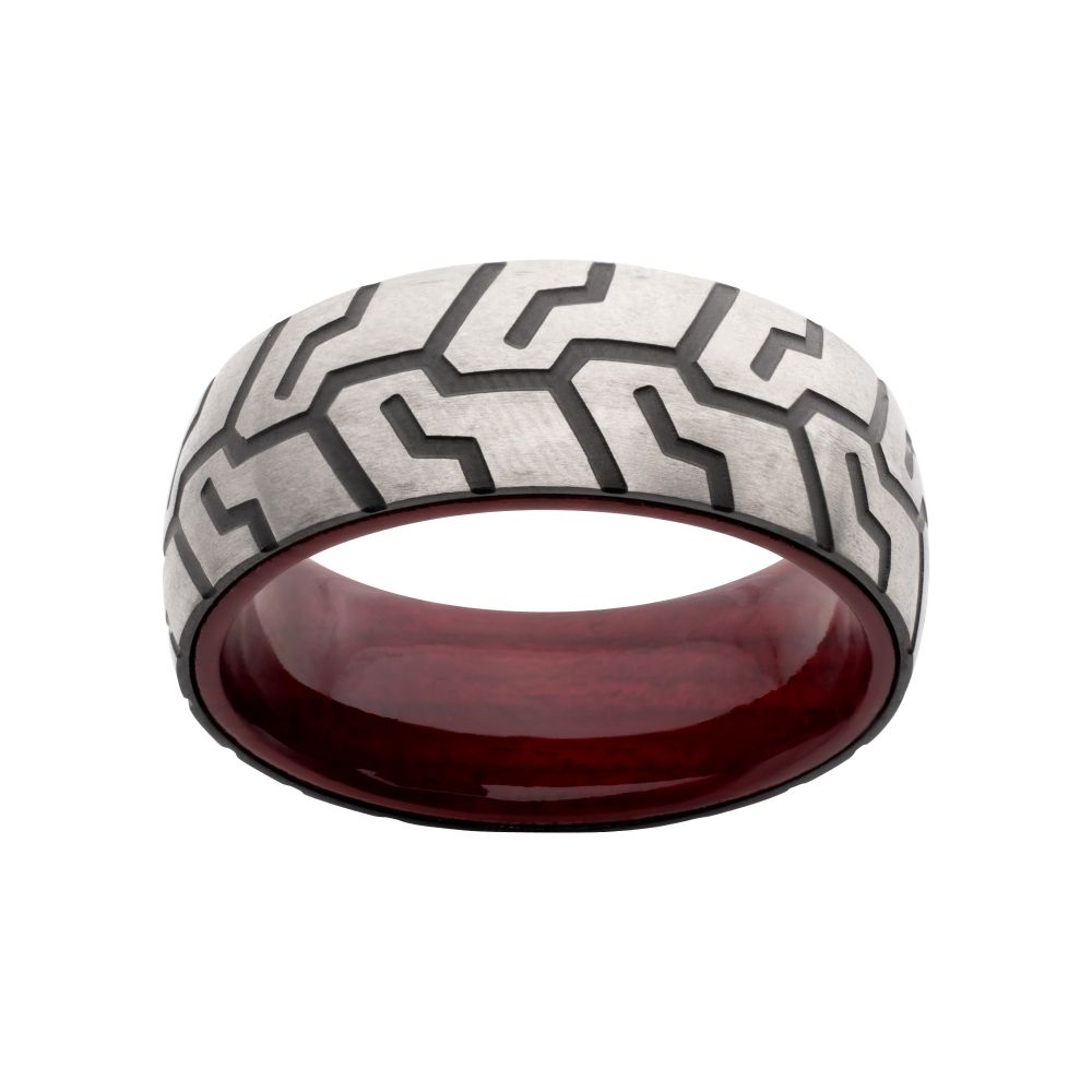 Titanium & Redwood Matte Finish Tiremark Comfort Fit Ring Sale