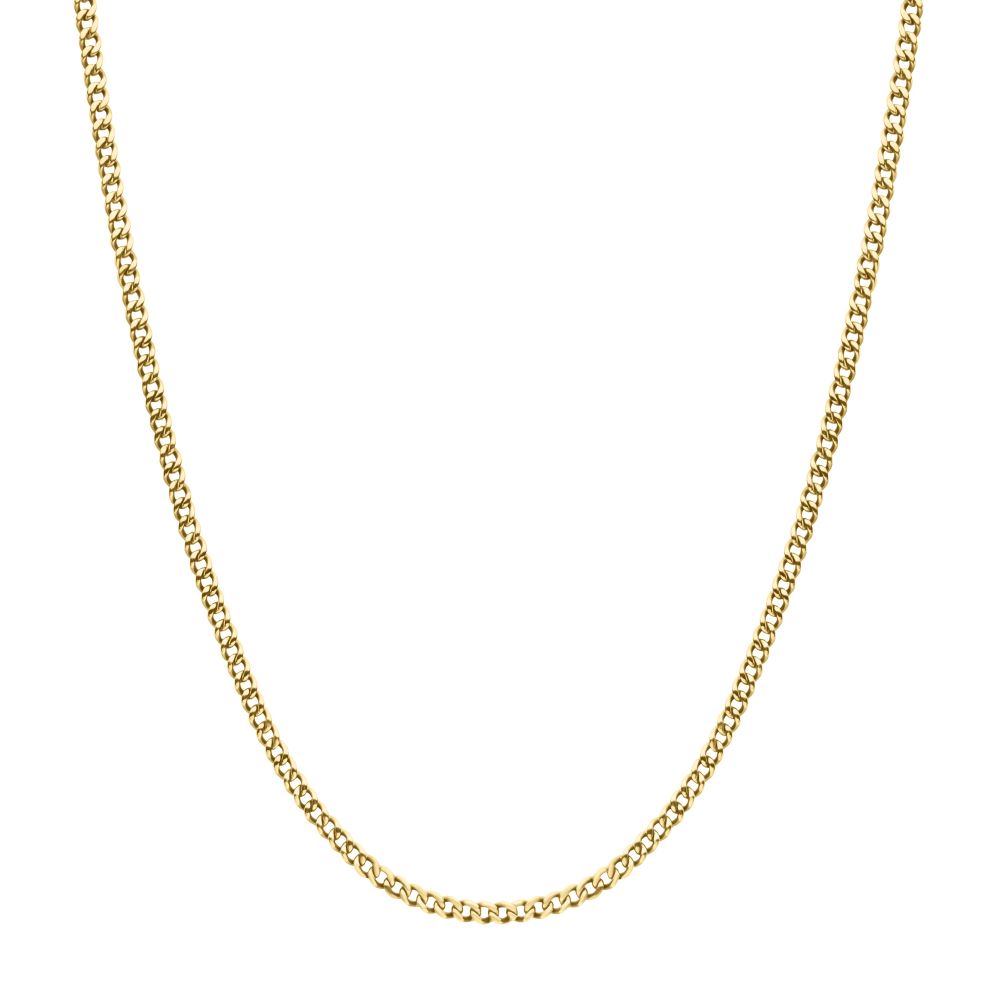 3.5mm 18Kt Gold IP Titanium Flat Curb Chain Necklace