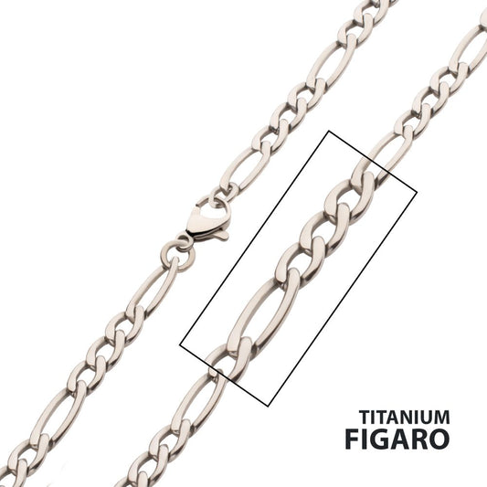 4.7mm Titanium Figaro Chain Necklace Sale