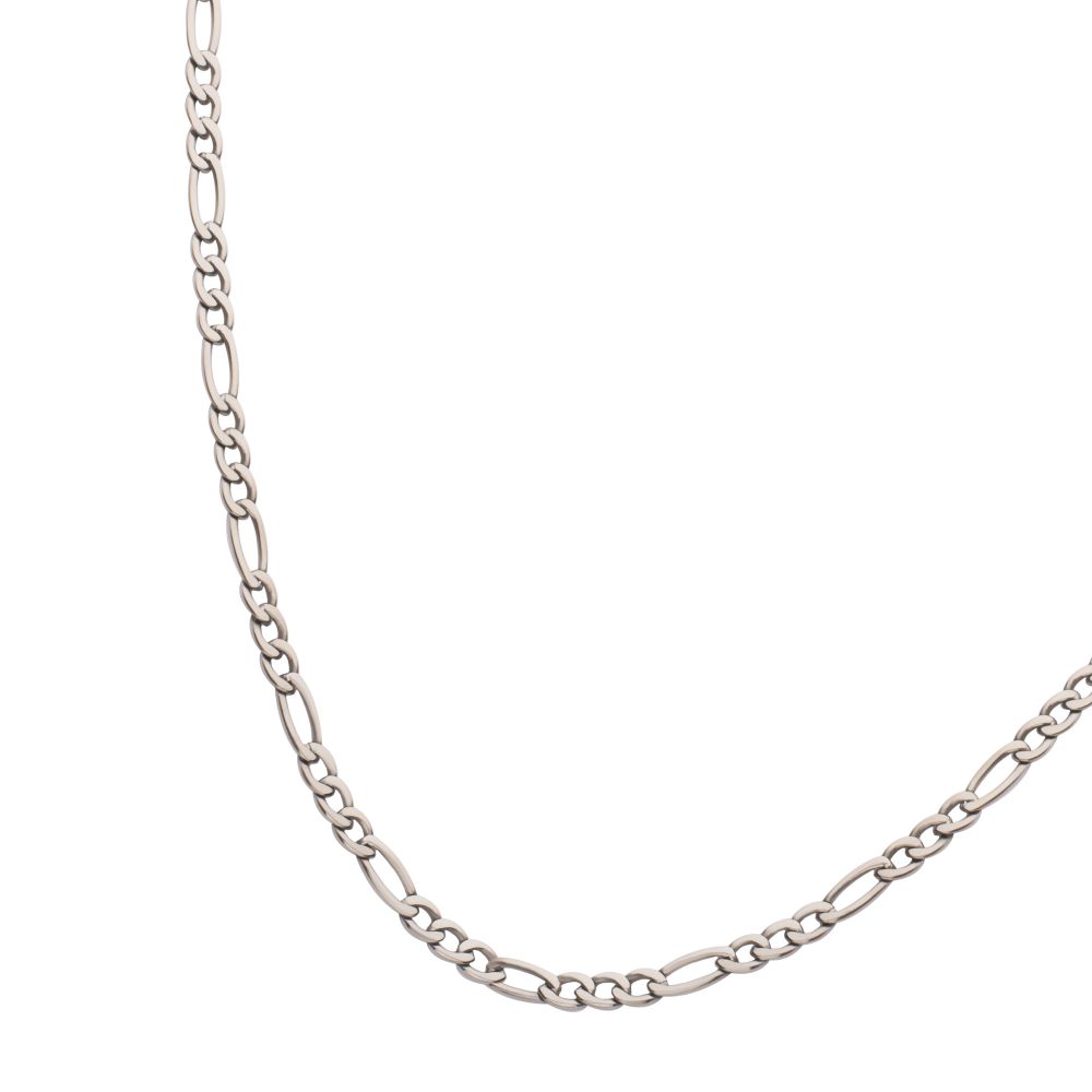 4.7mm Titanium Figaro Chain Necklace with Lobster Clasp