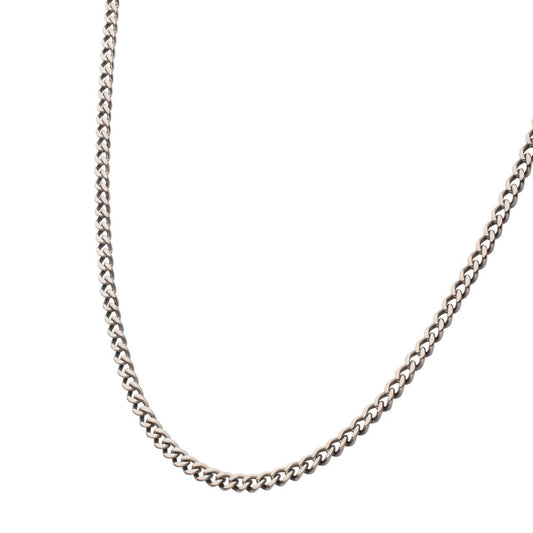 3.5mm Titanium Flat Curb Chain Necklace with Lobster Clasp Sale