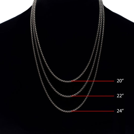 3mm Titanium Box Chain Necklace with Lobster Clasp Sale