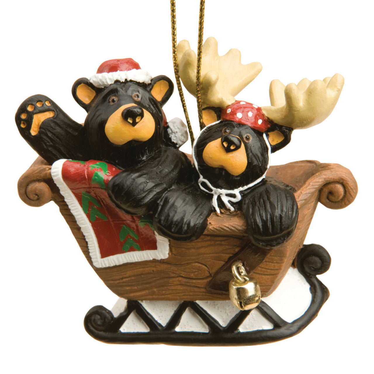 Bearfoots Bear Sleigh Ride Ornament - Sale