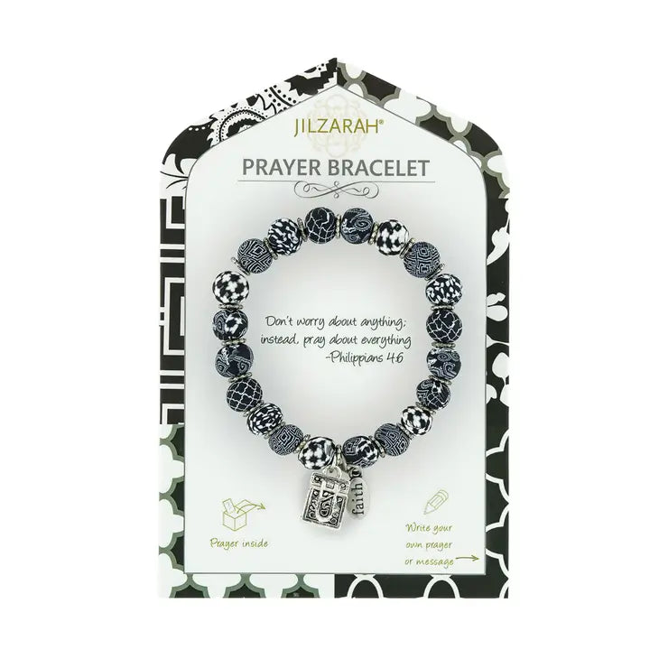 Black White Prayer Bracelet