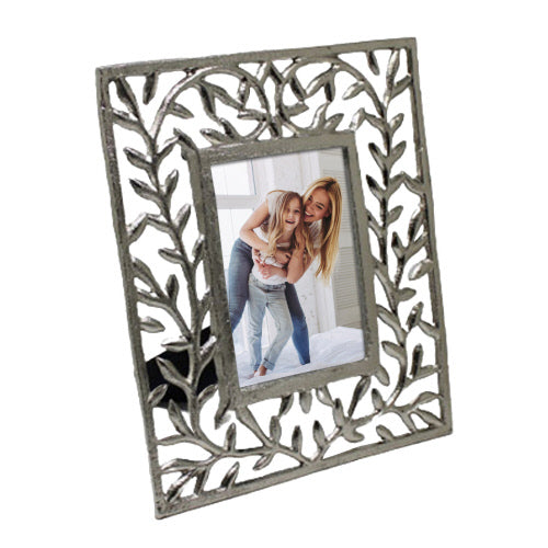 Silver Metal Leaves Photo Frame