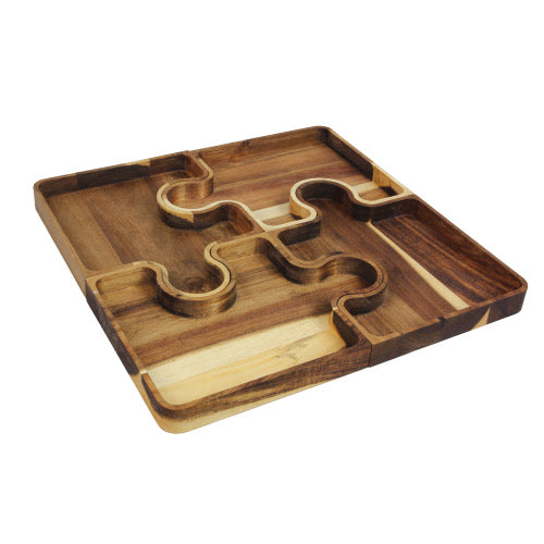 Acacia Wood Jigsaw Puzzle 4 Piece Tray