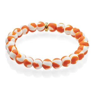 White-Burnt Orange Game Day Bracelet