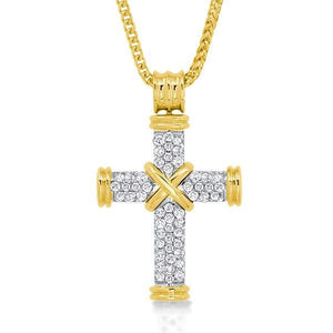 Golden Design Round Cut Cross 18" Necklace