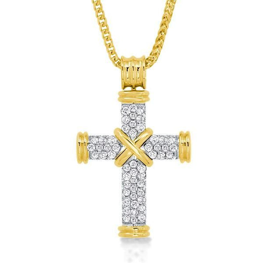 Golden Design Round Cut Cross 20" Necklace