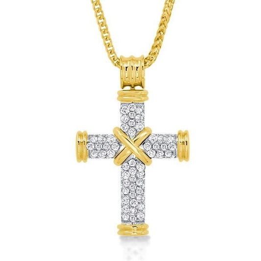 Golden Design Round Cut Cross 20" Necklace - Clearance