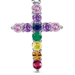 Multi Color Cross 18" Necklace