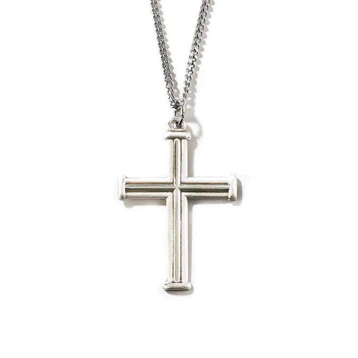 Silver Plated Double Satin Cross Sale