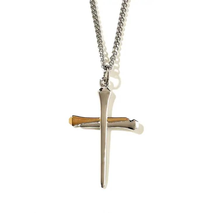 Gold and Silver Plated Double Cross Sale