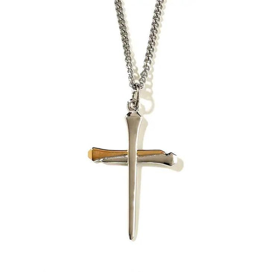 Gold and Silver Plated Double Cross Sale