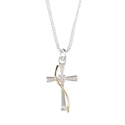 Silver Plated Flare Cross Sale