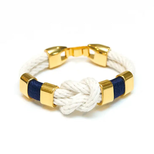 Starboard Bracelet - Ivory/Navy/Gold