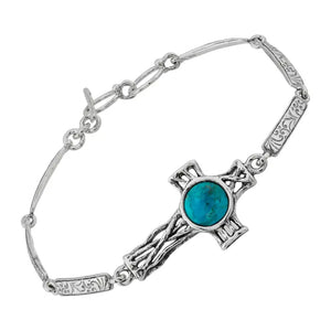 Cross To Wear Pressed Turquoise Bracelet