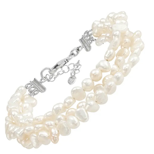 Bright and Radiant, Freshwater Pearl & Silver Bracelet
